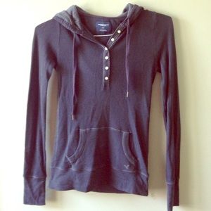 Hooded navy American Eagle long sleeve