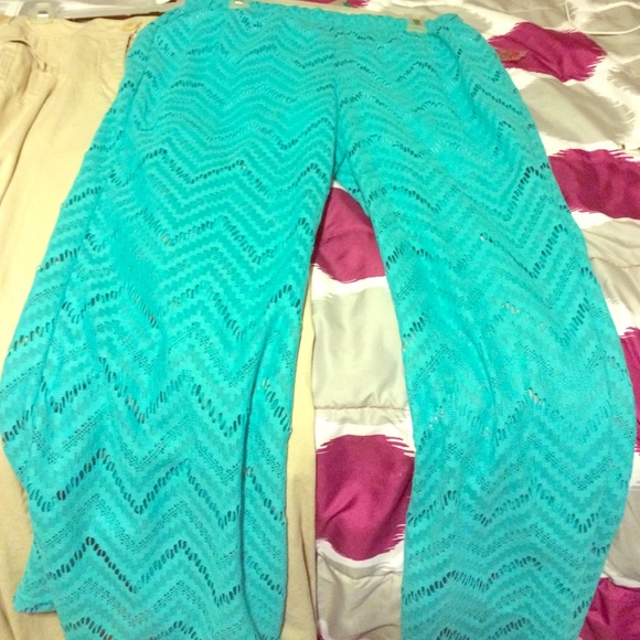 Turquoise palazzo pants