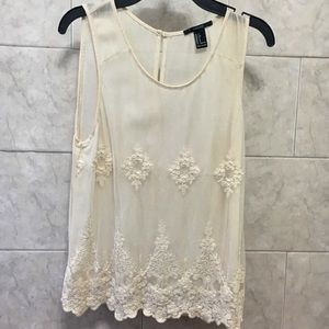 Cream Lacey Top
