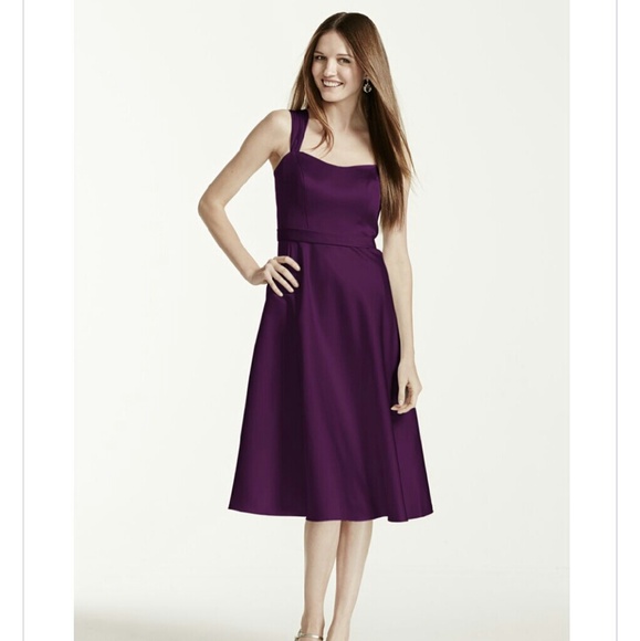 Purple David's Bridal rockabilly dress