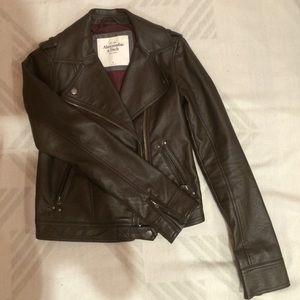 Abercrombie & Fitch Faux Brown Leather Jacket