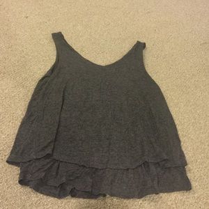 Gray flowy fancy layered tank top
