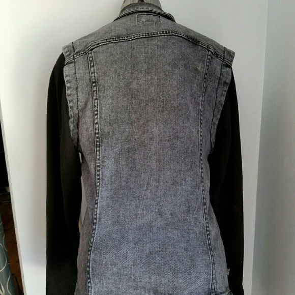 Boys Rude Denim Jean Jacket With Cloth Sleeves - Picture 3 of 3