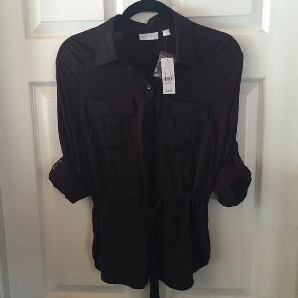 Plum color lightweight top, 3/4 or long sleeve