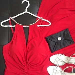 Stunning Red deep cut gown