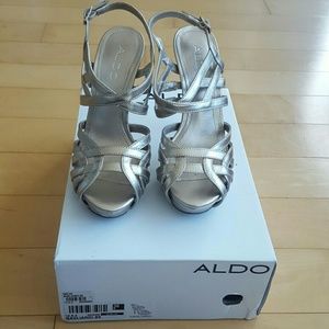 ALDO gold strappy heels