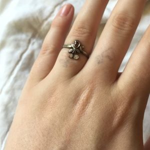 Silver cherry ring