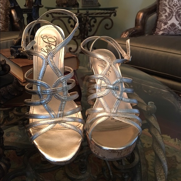 Fergie Shoes - Fergie Gold Wedge Sandals