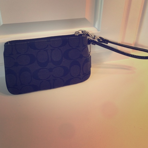 Black canvas coach wristlet
