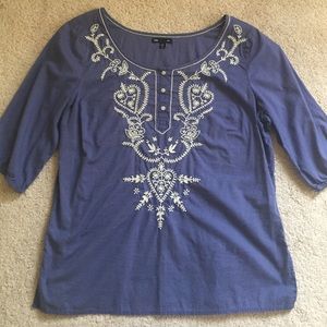 Mid Sleeve Embroidered Top