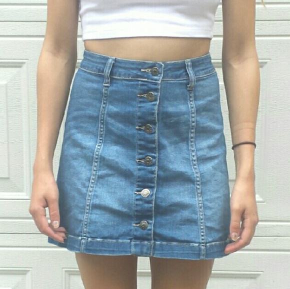 Denim Button Up Skirt
