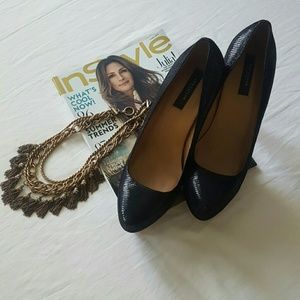 Ann Taylor Black Leather Heels