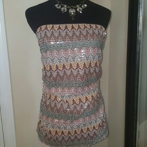 Strapless Tapestry Top