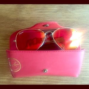 Authentic orange flash Ray Ban aviators