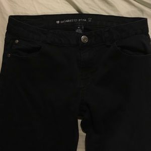 Celebrity pink black skinny jeans