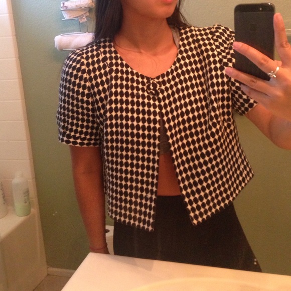 Cropped blazer top
