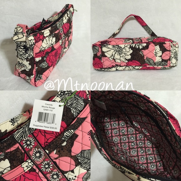 NEW Vera Bradley Cassidy Purse in Mocha Rouge - Picture 4 of 4