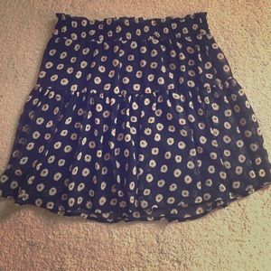 Navy Flowered Skirt