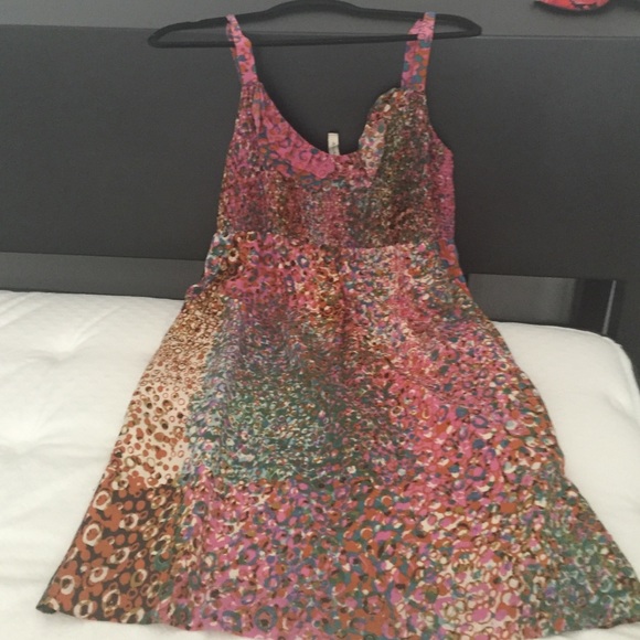 Silk summer multi color dress