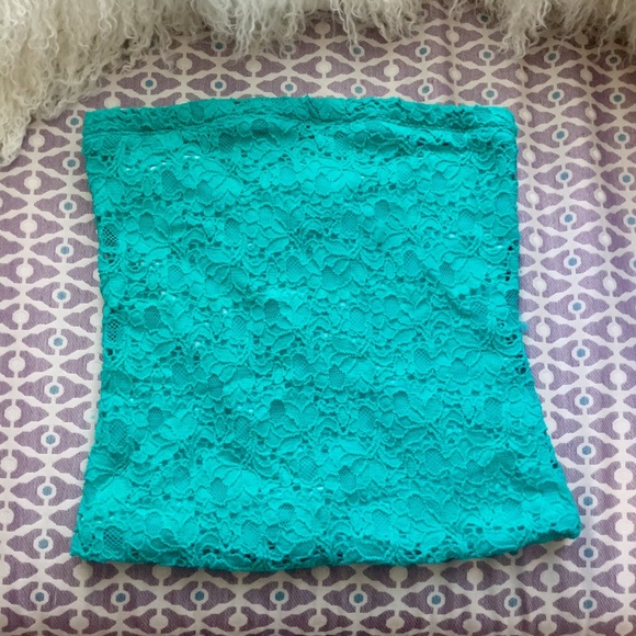 Teal tube top from urban outfitters