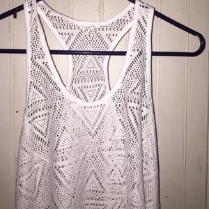 white possible bathing suit cover