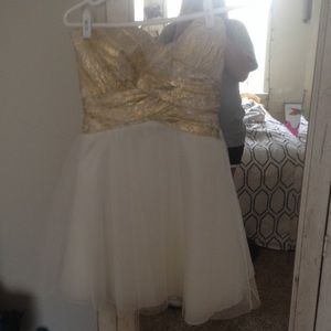 Gold and whit homecoming/ party dress