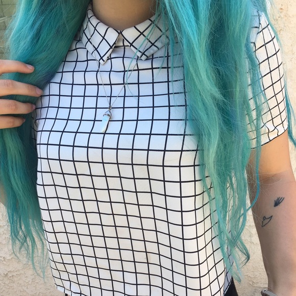 Grid collared shirt