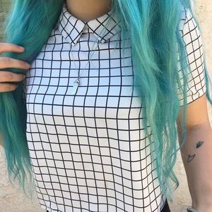Grid collared shirt