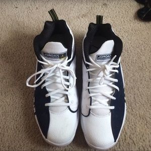Blue and white Jordan's