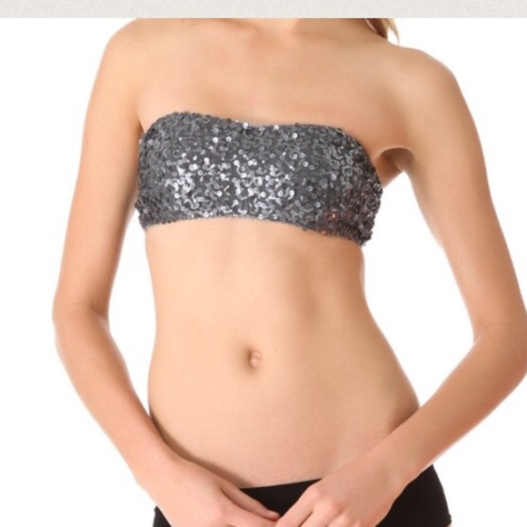 Sequin Mesh Bandeau Bra