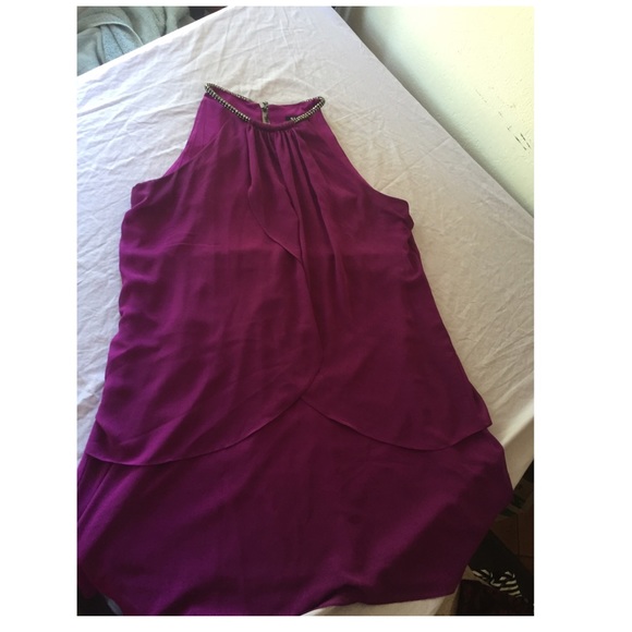 A neon purple dress