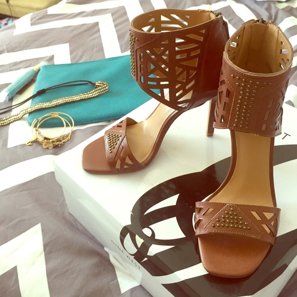 Laser Cut Cognac Heels by Nine West