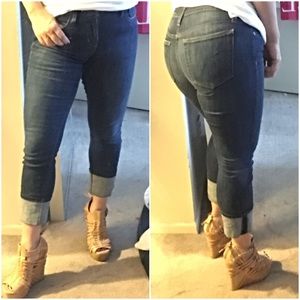 Joe's jeans cuffed cropped jeans 26 dark denim