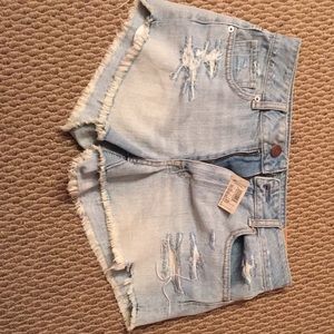 high waisted jean shorts