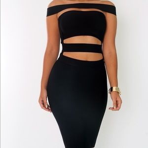 Bandage black " Kylie" Cut Out Dress