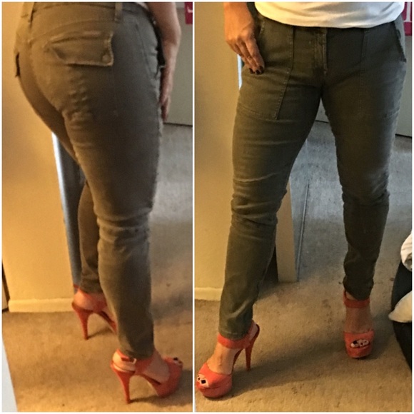 7 for all Mankind cropped moto jeans army 28