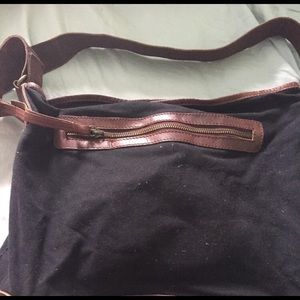 Black canvas feedbag purse