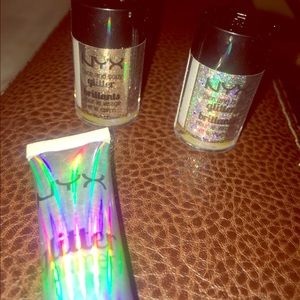 Nyx loose glitter and nyx glitter primer