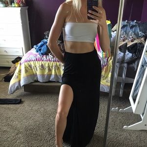 High waisted black skirt