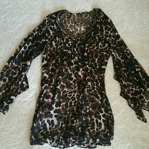Leopard print swimsuit cover up
