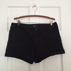 American Eagle Black Midi Stretch Shorts