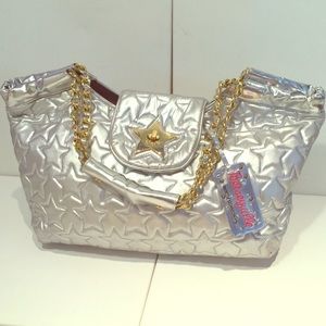 BETSEY JOHNSON silver tote!