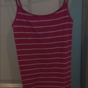 Pink and White striped tank top
