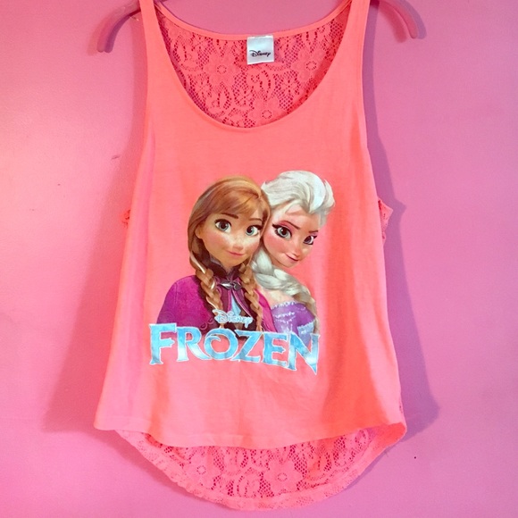 ❄️Disney FROZEN Anna & Elsa coral lace tank top❄️