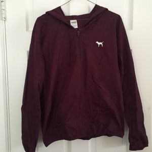Victoria's Secret PINK: Red/Maroon Rain Jacket