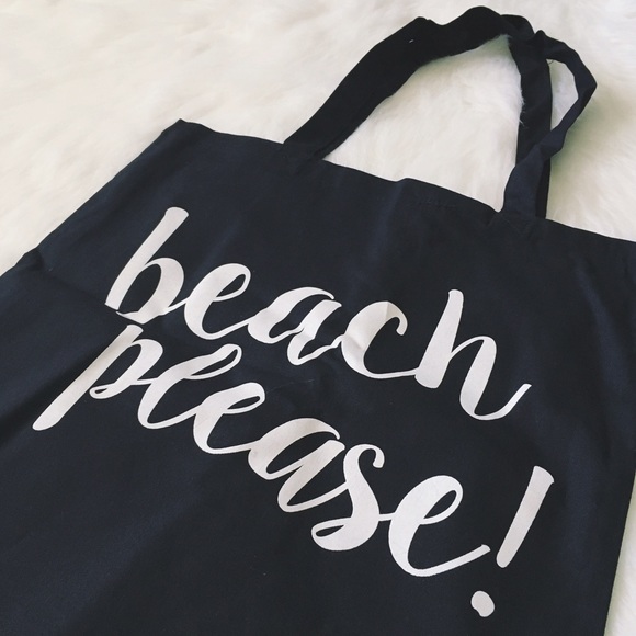 🌴🌊 Beach Please! 100% Cotton Canvas Tote - Picture 2 of 2