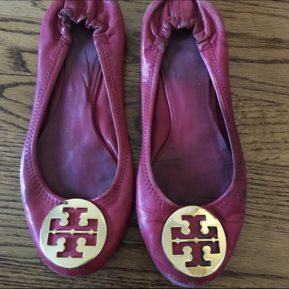 Tory Burch Red Reva Flats 8.5