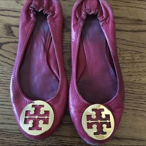 Tory Burch Red Reva Flats 8.5