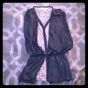 A'reve lace and chiffon vest