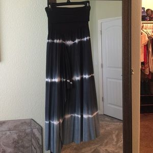 Ombré strapless tie-dye dress/maxi skirt
